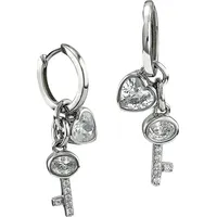 SilberDream Creolen Schlüssel/Herz Zirkonia 925 Silber GSO506W weiß onesize