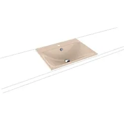 Kaldewei Silenio Einbau-Waschtisch 907706013030 Überlauf, 1 Hahnloch, 3037, 60 x 46 cm, bahamabeige Perl-Effekt