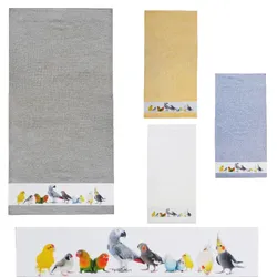 framsohn Duschtuch 'Vögel' # (Farbe: Weiß / Größe: Duschtuch 75 x 150 cm)