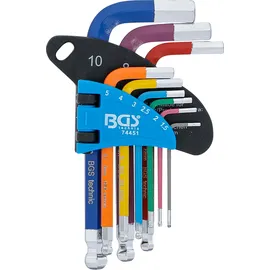BGS Winkelschlüssel-Satz Multicolour kurz Innensechskant 1,5-10 mm 9-tlg. (74451)