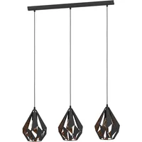 EGLO Carlton 1 3-flg. schwarz/kupfer