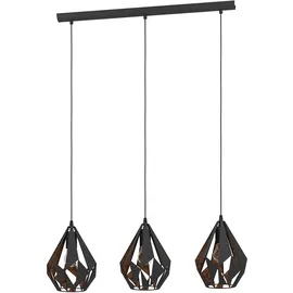 EGLO Carlton 1 3-flg. schwarz/kupfer