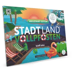 Denkriesen - Stadt Land Vollpfosten® Kreuzfahrt Edition –"Schiff ahoi!"| A4 Spielblock