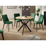 WFL GROUP Esstisch Vincento (erhältlich in zwei Größen – 100/120 cm, ausziehbar auf 180/200 cm), platzsparender Tisch in Holzoptik für Küche, Esszimmer oder Wohnzimmer braun 100 cm x 76 cm x 100 cm
