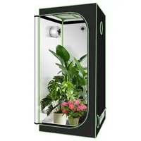Clanmacy Anlehngewächshaus Growbox Anbau Zelt Growzelt Gewächszelt Zuchtschrank Indoor Grow Tent, BxTxH: 100 x 100 x 180,00 cm 100 cm x 200 cm x 100 cm