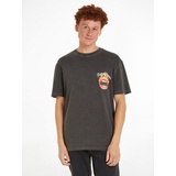 Tommy Jeans T-Shirt »TJM REG VINTAGE FIRE LIPS TEE«, mit Rundhalsausschnitt, grau