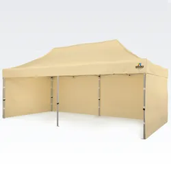 Pop up zelt 3x6m - mit 3 Wänden - Beige