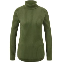 Tchibo - Gerippter Rollkragenpullover - Damen - Gr. XL - olivgrün
