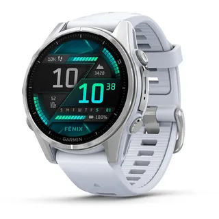 43 mm steinweiss / silber mit QuickFit Silikon-Armband 20 mm