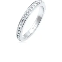Elli Fingerring ELLI "Bandring 925 Silber vergoldet, mit Kristallen von Swarovski" Gr. 54, weiß, Fingerringe, Damen, 54mm,mit Steinen, Silber 925 (Sterlingsilber), 2,5mm, Fingerring