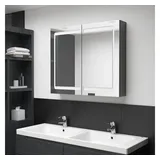 vidaXL LED-Spiegelschrank fürs Bad Glänzend Grau 80x12x68 cm