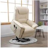 Homcom Aufstehsessel Mit Massage Und Liegefunktion Schwarz (Farbe: Cremeweiß)