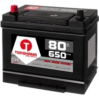 Tokohama Autobatterie 80Ah 12V 650A/EN Asia Japan Starter Batterie Plus Pol Links ersetzt 70Ah 75Ah