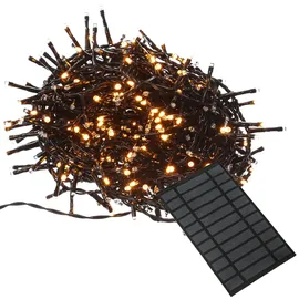 MARELIDA LED Solar Büschellichterkette Cluster 1512LED bernstein 8 Modi USB 14m