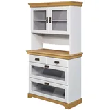 Buffet HOME AFFAIRE "Rügen", weiß (weiß, honig), B:95cm H:168,3cm T:40cm, Massivholz, Schränke, Buffet, zertifiziertes Massivholz, Höhe 168 cm, im Landhausstil