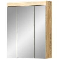 Inn.furn Spiegelschrank Sonoma Eiche 60 cm - Weiß/Naturbelassen