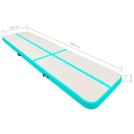 vidaXL Aufblasbare Gymnastikmatte mit Pumpe 600x100x20 cm PVC Grün