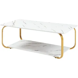 [en.casa] Kolta Weiß Gold 120 x 60 x 43 cm