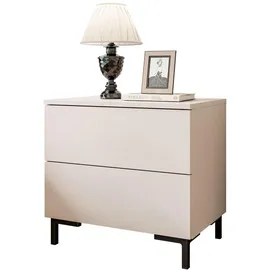 lookway Nachttisch LINA 55 x 52 x 37 cm Beige/Schwarz