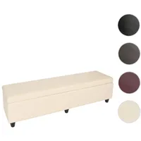 Mendler Bank Sitzbank mit Aufbewahrung Kriens XXL, Kunstleder, 180x45x45cm