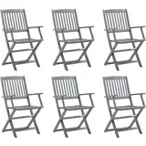 vidaXL Klappbare Gartenstühle 48,5 x 57 x 91 cm braun 6 St.