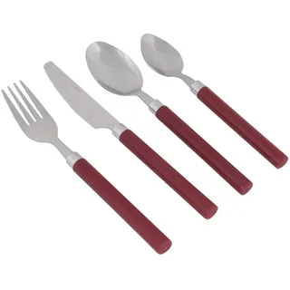 Bo-Camp Besteck-Set Camping Besteckset Outdoor Reise Besteck, Edelstahl/Kunststoff, Set Essbesteck Edelstahl 16tlg rot