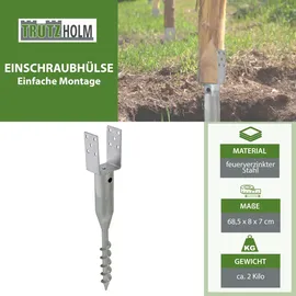Trutzholm U-Profil Bodenhülse 8 x 67,5 cm feuerverzinkt
