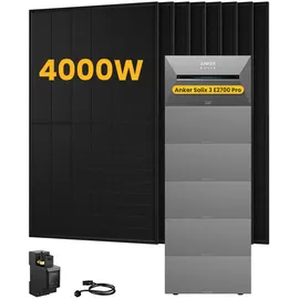 Anker SOLIX Solarbank 3 E2700 Pro 16 kWh inkl. 5x BP2700 Erweiterungsakku + 8x 500W Solarmodule + 5x Smart Plug