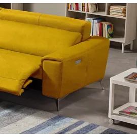 Egoitaliano "Suzette, Designsofa mit hohem Sitzkomfort", mit Recamiere, inkl. 1 elektronischen Relaxfunktion, L-Form gelb,