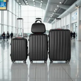 Tectake Pucci Koffer-Set 4-tlg. schwarz