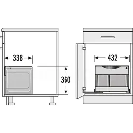 HAILO Abfalltrennsystem 3644821 Raumspar Tandem S Plus