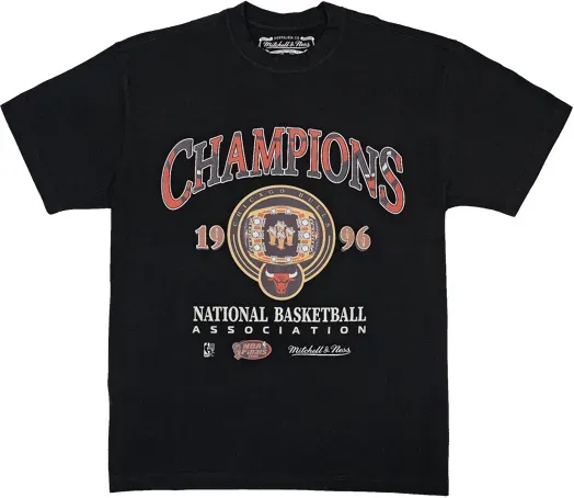 Mitchell and Ness Chicago Bulls NBA 96 Championship Ring T-Shirt Schwarz