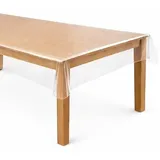 Tischfolie Tischdecke 160cm Breite transparent glasklar 0,2 mm - Größe und Form frei wählbar + knickfreier Versand + gerollt auf Papphülse