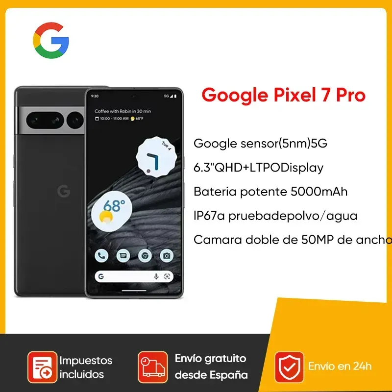 Google Pixel 7 Pro 5G Smartphone 12 GB RAM 128 GB ROM 6,7 Zoll Google Tensor G2 120 Hz OLED-Display