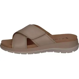 CAPRICE Pantoletten aus Leder mit Klettverschluss, Beige (Pearl Nappa), 38 EU