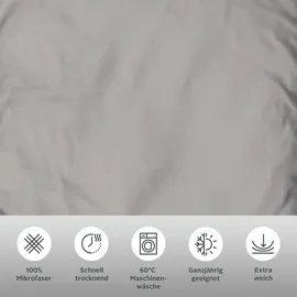 MY HOME Bettwäsche MY HOME "Desner", grau, B/L: 200cm x 200cm, 1 Stk., 2 Stk., Microfaser, B/L: 80cm x 80cm & 80cm x 80cm, 3 Stk., Microfaser, Obermaterial: 100% Polyester, Bettwäsche, Bettwäsche, Premium Qualität, 100 % Polyester, sehr weich, uni, ab 135x200 cm