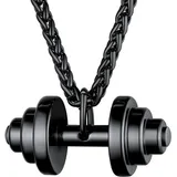 LuxusKollektion Kette und Anhänger Set Herren Fitness Halskette Dumbbell Langhantel Fahrrad Anhänger