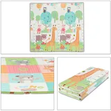 Relaxdays Spielmatte Tiere, Faltbar, Schadstofffrei, Abwaschbar, 195x175 cm Xpe-schaumstoff, Spielteppich Kinder, Bunt