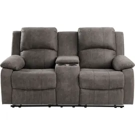Atlantic Home Collection 2-Sitzer »Cicero« mit Relaxfunktion, Federkern und Getränkehalter, grau