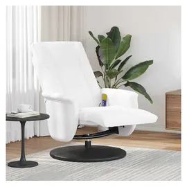 vidaXL Massagesessel mit Fußteil Kunstleder 90 x 105 x 90 cm Weiß drehbar