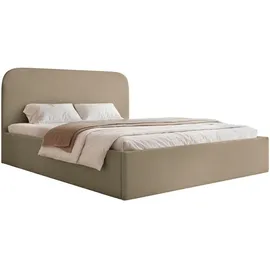 Selsey Polsterbett 140x200 mit Bettkasten, Chenille, dunkelbeige -