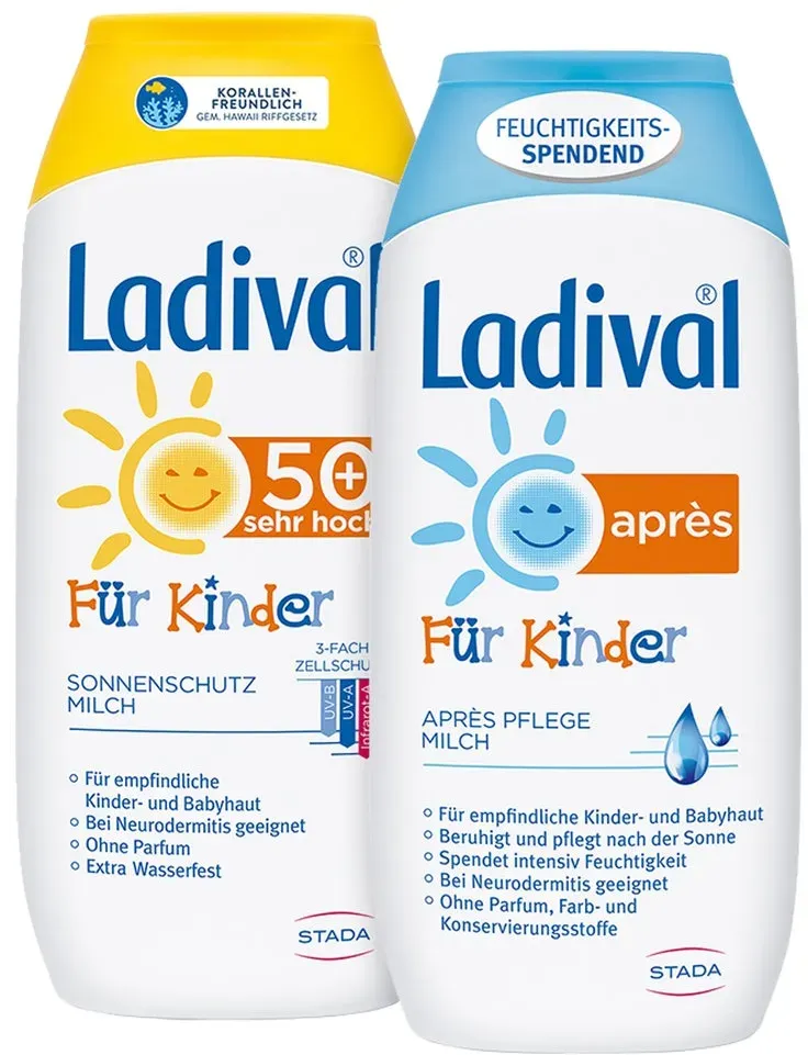 Sonnenset Kinder Ladival Kinder, Milch, LSF 50+ & Ladival Kinder Après Lotion 1 Set