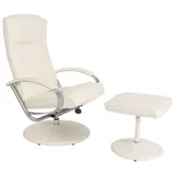 MCW Relaxsessel Siena mit Hocker ~ creme-weiß