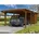 SKANHOLZ Carport Emsland 4,04 x 8,46 m nussbaum mit Abstellraum