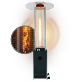 APANA Gasheizer 12,5 kW Bellamente Cristal praktischer Gasheizstrahler für Garten Balkon mit Umkippsicherung Abschaltautomatik in schwarz