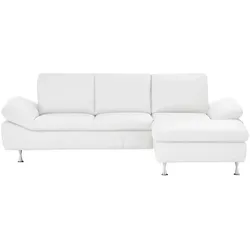 smart Ecksofa weiß - Leder Omega ¦ weiß ¦ Maße (cm): B: 236 H: 78 T: 152