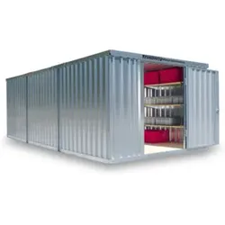 FLADAFI® Materialcontainer- Kombination MC 1360 Verzinkt, zerlegt mit Holzfußboden