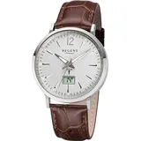 REGENT Herren Funkuhr Edelstahl Lederband FR-243