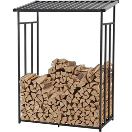 casa.pro Kaminholzregal Yakutat Metall 185 x 130 x 70 cm Schwarz