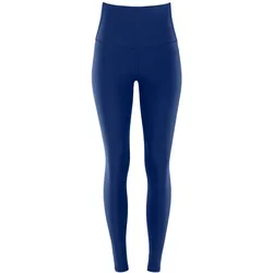 Leggings WINSHAPE "Functional Comfort HWL117C", Damen, Gr. XL, Normalgrößen, blau (dunkelblau), 85% Polyester, 15% Elasthan, Hosen, mit V-Shape Applikation und Core-Bund